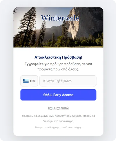 Early Access popup template